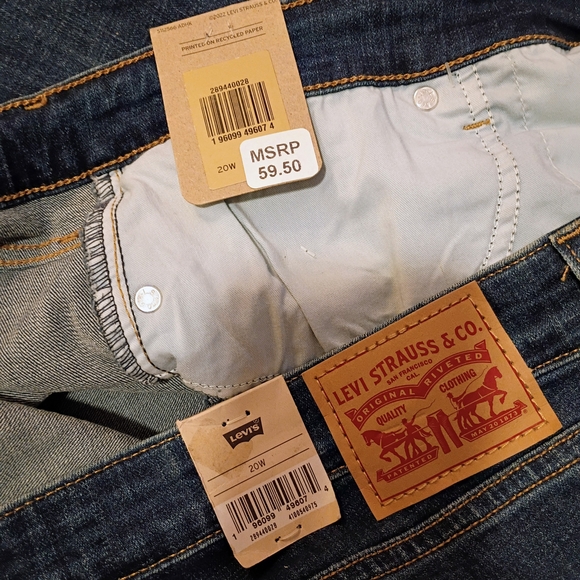 Levi's Boyfriend Hypersoft Mid Rise Tapered Leg 20W S Dark Blue Denim Jeans - Picture 7 of 8